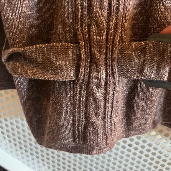 Vintage Berne Belted Virgin Wool Knit Sweater Size M/L in Chestnut Brown - Picture 12 of 12